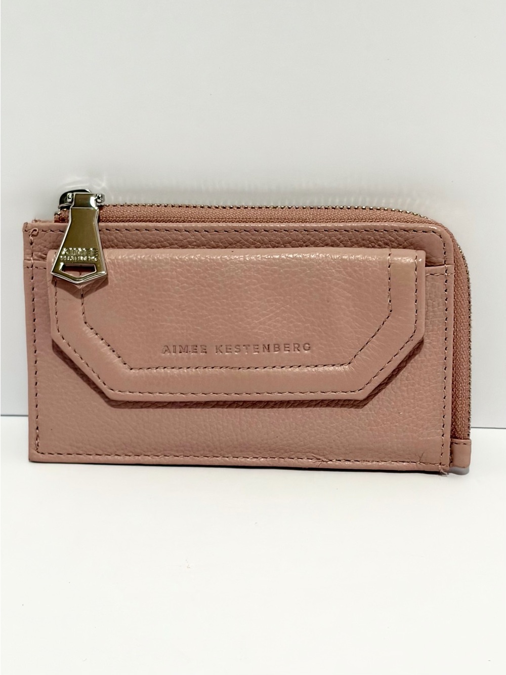 Aimee Kestenberg Good Life Leather Zip Wallet In Mystic Pink/Silver Hardware